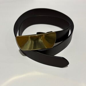 Madewell gold and brown leather belt no size tag